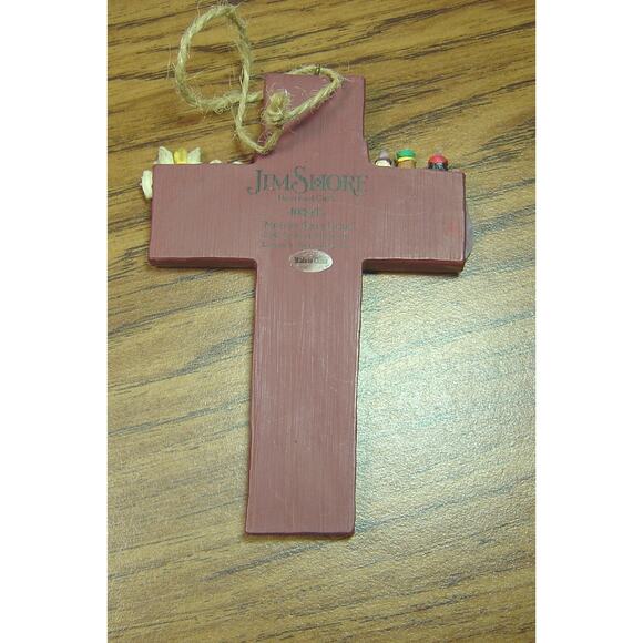 JIM SHORE NATIVITY SCENE CROSS ORNAMENT-2007--#4008105 - Picture 3 of 4